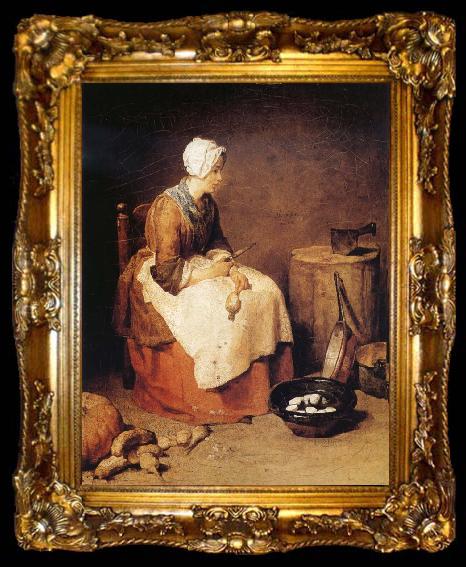 framed  Jean Baptiste Simeon Chardin The Kitchen Maid, ta009-2